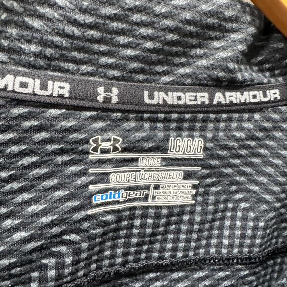 Under armour 1/4 Zip Mens Large Black ColdGear Pullover Activewear Mid Layer - Picture 2 of 7